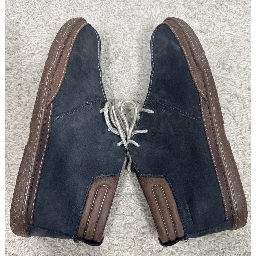 Clarks Trappell Mid Leather Chukka Boots Shoes Mens 10 Crepe Sole Casual Comfort